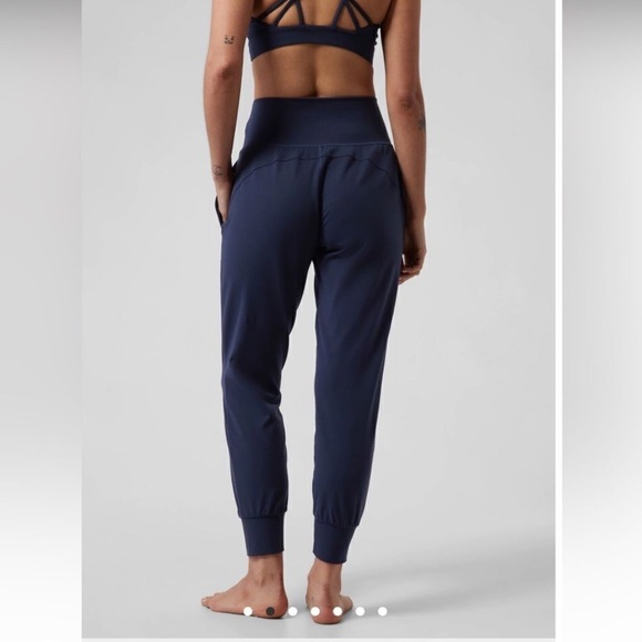 Athleta Salutation Jogger Powervita Navy Blue 1X 531288 High Rise Leggings - Picture 3 of 11